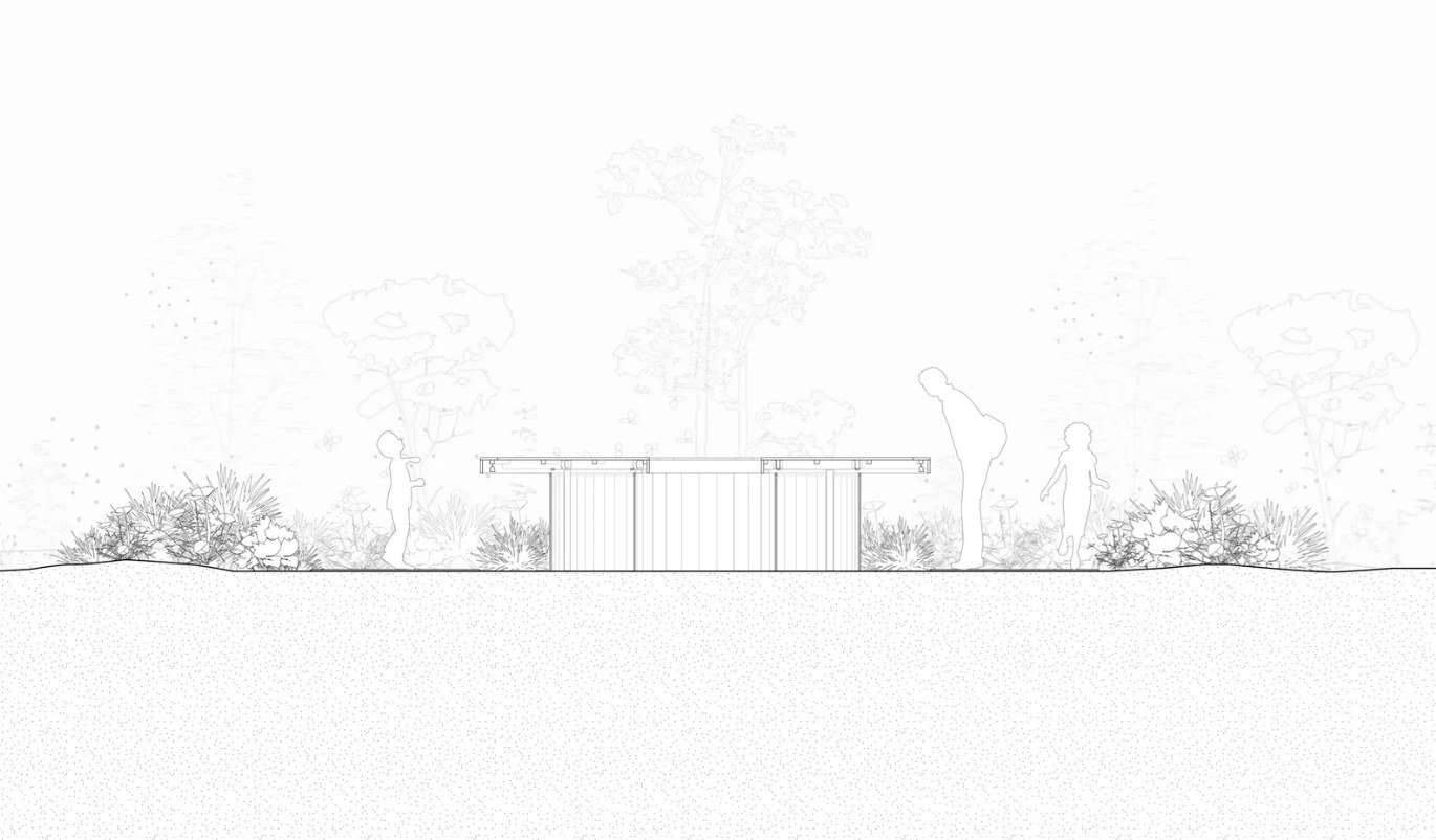 Section through the carousel and the planting